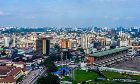 An aerial view of Lagos Island, Nigeria