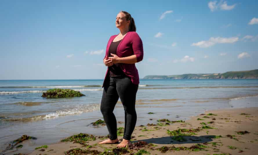 Open-water swimmer Lucy Hatfield at Caerhays on Roseland, Cornwall