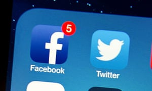 facebook and twitter on an iphone