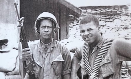 Dedan Kimathi Ji Jaga, right, 15 miles outside of Da Nang, Vietnam, in 1968.