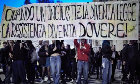 A protest against the anti-rave law, in Palermo