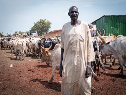 Maguen Aleth Alith at the cattle market in Gumbo district, Juba