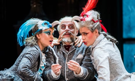 Anna Goryachova as Paulina, Vladimir Stoyanov as prince Yeletsky and Jacquelyn Stucker as Prelipa in The Queen of Spades by Tchaikovsky at the Royal Opera House.