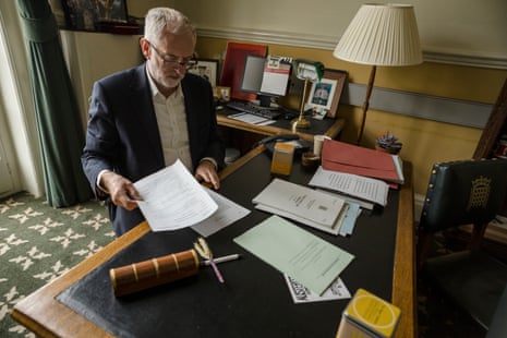 Jeremy Corbyn in his office in the House Of Commons Parliament, Westminster. 14/09/2017