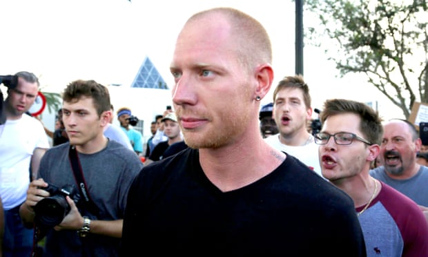 The Gainesville shooting suspect Tyler Tenbrink pictured leaving the Richard Spencer speaking event at University of Florida White on Thursday.