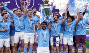 FA Cup Final 2023 Package<br>File photo dated 21-05-2023 of Manchester City's Ilkay Gundogan lifting the Premier League trophy. City are bidding to add two more pieces of silverware to the Premier League trophy they have already won. Issue date: Wednesday May 31, 2023. PA Photo. See PA story SOCCER Final TalkingPoints. Photo credit should read Martin Rickett/PA Wire.