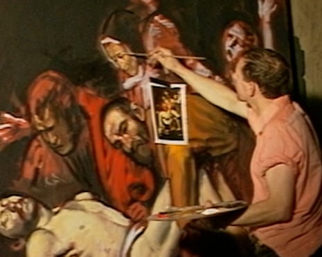 Christopher Hobbs (Designer 'Caravaggio') painting copies of Caravaggio paintings and interview