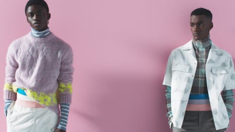 Dior men’s collection featured pastels and chunky knits.