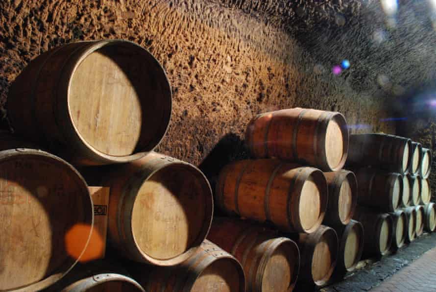 The wine cellars at Sassotondo vineyard are cut deep into tufo