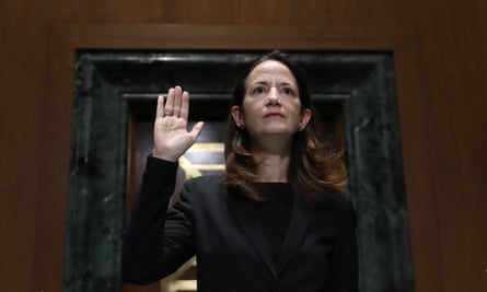 Director of national intelligence, Avril Haines, is sworn in before the start of her confirmation hearing as nominee for director of national intelligence on Capitol Hill, 19 January 2021. The US Senate voted the next day to approve her as director of national intelligence.