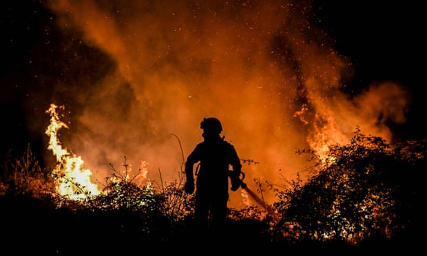 Wild fires driven by the extreme heat are raging across southern Europe