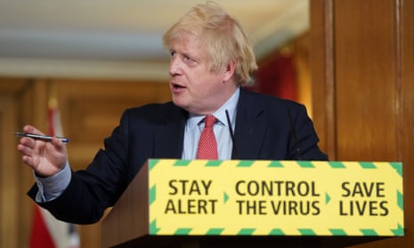 Boris Johnson gives a coronavirus briefing in 10 Downing Street.