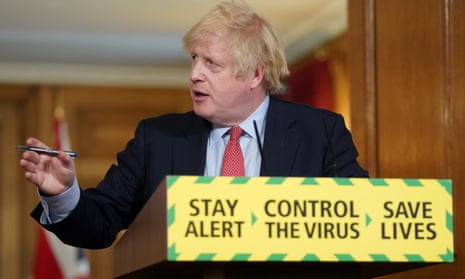 Boris Johnson during a coronavirus media briefing in Downing Street on Thursday.
