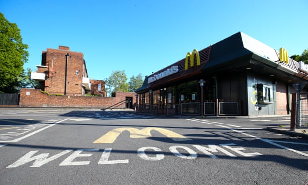 A closed drive-through McDonald’s in Brentford, London. 
