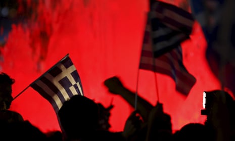 Syntagma square in Athens, Greece during the 2015 referendum
