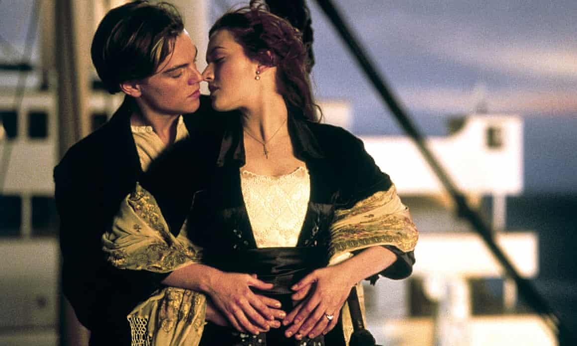 Leonardo DiCaprio’s Jack falls for Kate Winslet’s Rose aboard the doomed ocean liner in Titanic.