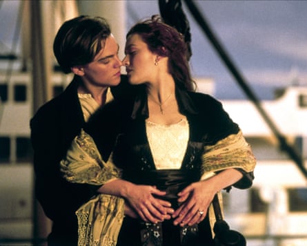 Scene from Titanic with Rose and Jack