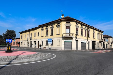 Streets were almost deserted after the Italian town of Codogno was placed under lockdown