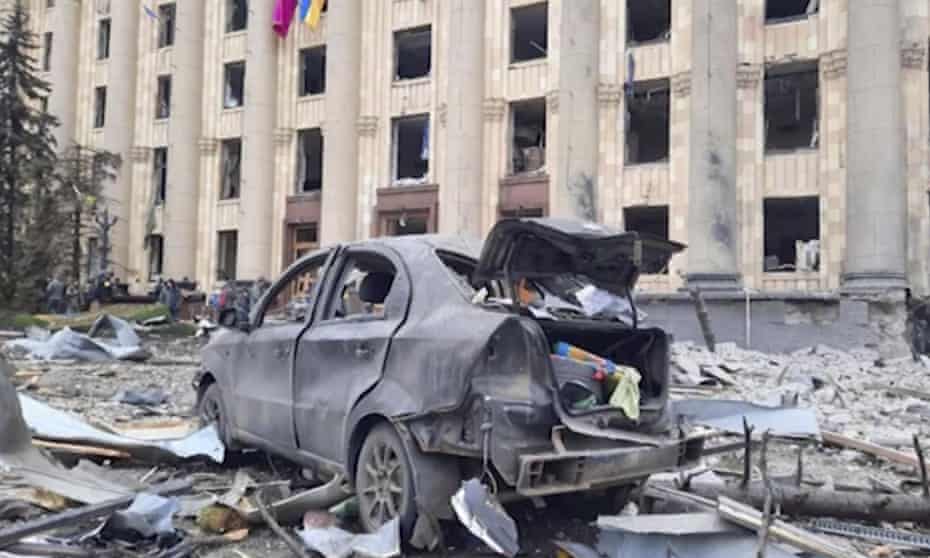 Kharkiv, Ukraine, after Russian shelling, 1 March 2022. 