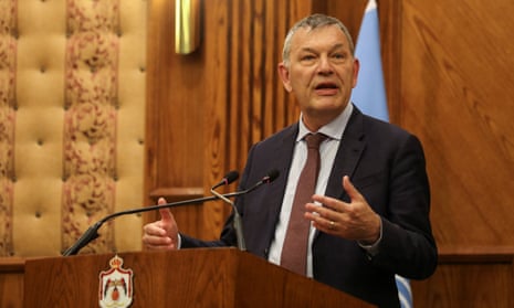Jordan's Foreign Minister Safadi meets with Unrwa Commissioner-General Lazzarini, in Amman, Jordan.