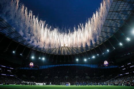 April 3: Fireworks just before kick off against Crystal Palace in the first game at the new Tottenham Hotspur Stadium.