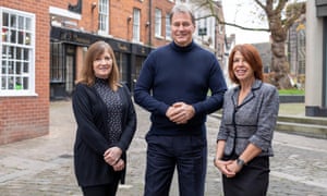 Hotel owner Mike Matthews with the accountant Jacki Law, left, and manager Charlie Green.