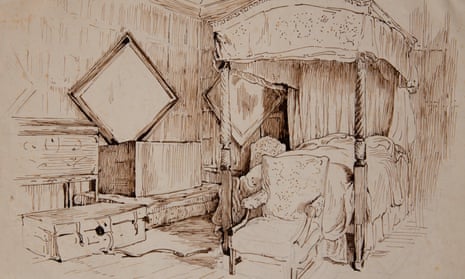Beatrix Potter’s line drawing of the chamber room in Melford Hall.