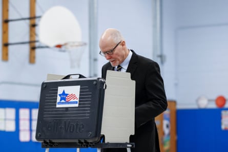 Paul Vallas casting a vote.