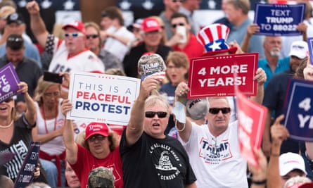Crowds Eschew Masks At Trump Rally As President Mocks Biden Over Social Distancing Us Elections 2020 The Guardian