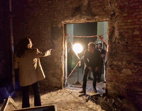 The Ukrainian Prime Minister Yulia Svyrydenko, shows Prince Harry, the Duke of Sussex, the top floor of the Ukrainian governement Cabinet of Minister building which was hit by a Russian Missile attack 1 week ago.