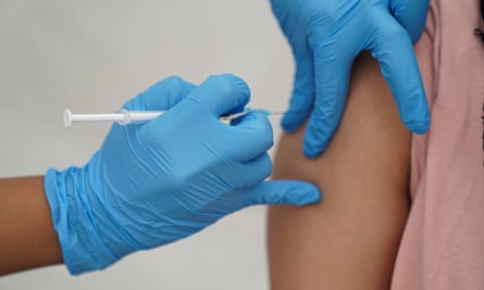 Person having a Covid vaccine