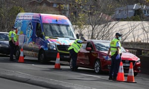 Police conduct roadside checks on drivers heading onto the Anzac Bridge