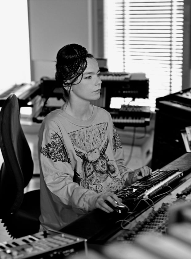 Björk in the studio during a Medúlla session, 2004.