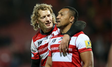 Billy Twelvetrees (left) kicked 10 points and David Halaifonua scored a try as Gloucester defeated Sale.