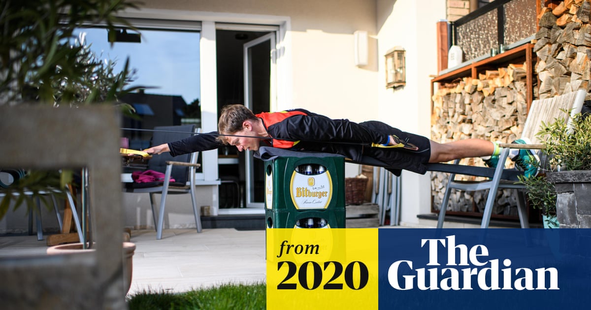 Working from home: athletes find inventive ways to train β in pictures