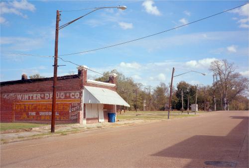 Drug Store, MississippiI wanted to photograph ordinary Americans; sometimes I’d pick random small towns on the map and hope to find Indiginous Americans, African Americans, religious people, engineers, artists and dreamers. But often in the Deep South along the Mississippi I found towns with nobody about. Where the hell was everybody? I’d photographed desolate towns in South Australia but this was different. Where were they hiding? Was God shielding them from an intrusive Australian lens?