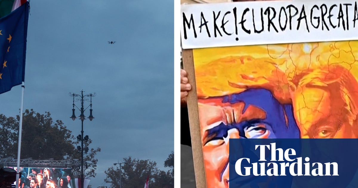Ten of thousands march in Budapest in pro- and anti-government rallies – video