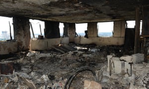 Theinside of an apartment in Grenfell Tower.