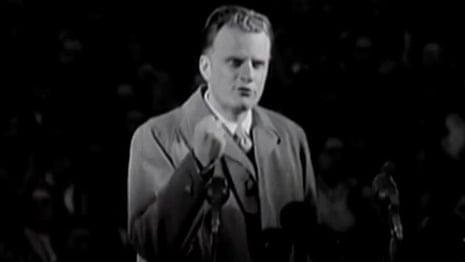 Billy Graham preaches at Wembley Stadium in 1955