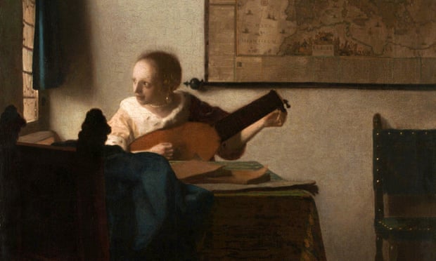 Thinking of a world beyond... Detail from Johannes Vermeer’s Woman with Lute, 1663.