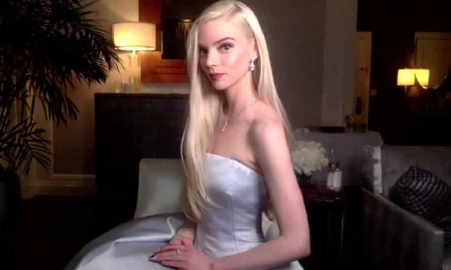 Anya Taylor-Joy in her other Dior dress at the Golden Globe awards.