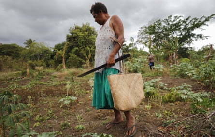 Helena Iesul searches for vegetables in her dry garden in Tanna, Vanuatu. She says: ‘We cannot plant anything now, the sun is too strong.’ Vanuatu’s economy is based primarily on subsistence and small-scale agriculture which provides a living for 65% of people. 