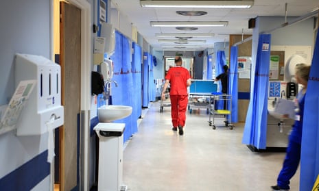 An NHS hospital ward. 