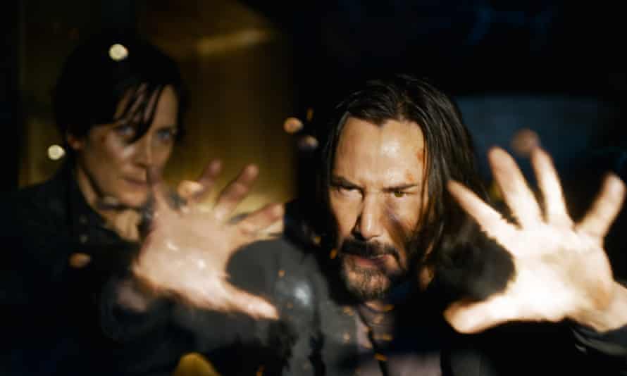 Keanu Reeves in a scene from The Matrix Resurrections.