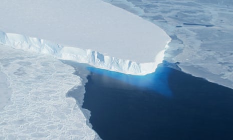 An undated photo courtesy of Nasa showing the Thwaites glacier in western Antarctica. This tipping point for Antarctica could be triggered by a global temperature rise of 3C above the preindustrial era.