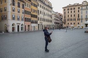 Piazza Di Spagna in mostly empty during the Coronavirus emergency.