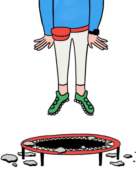 Person jumping on a trampette