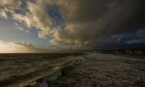 A Pacific Ocean storm seen from Venice Beach