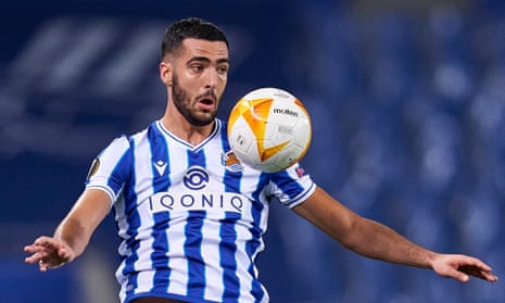 Mikel Merino in action for Real Sociedad in the Europa League this season. ‘We have a playing style that’s nice for fans and we love,’ he says.
