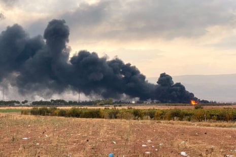 Smoke from an Israeli airstrike in the Bekaa valley in Lebanon in October 2024.